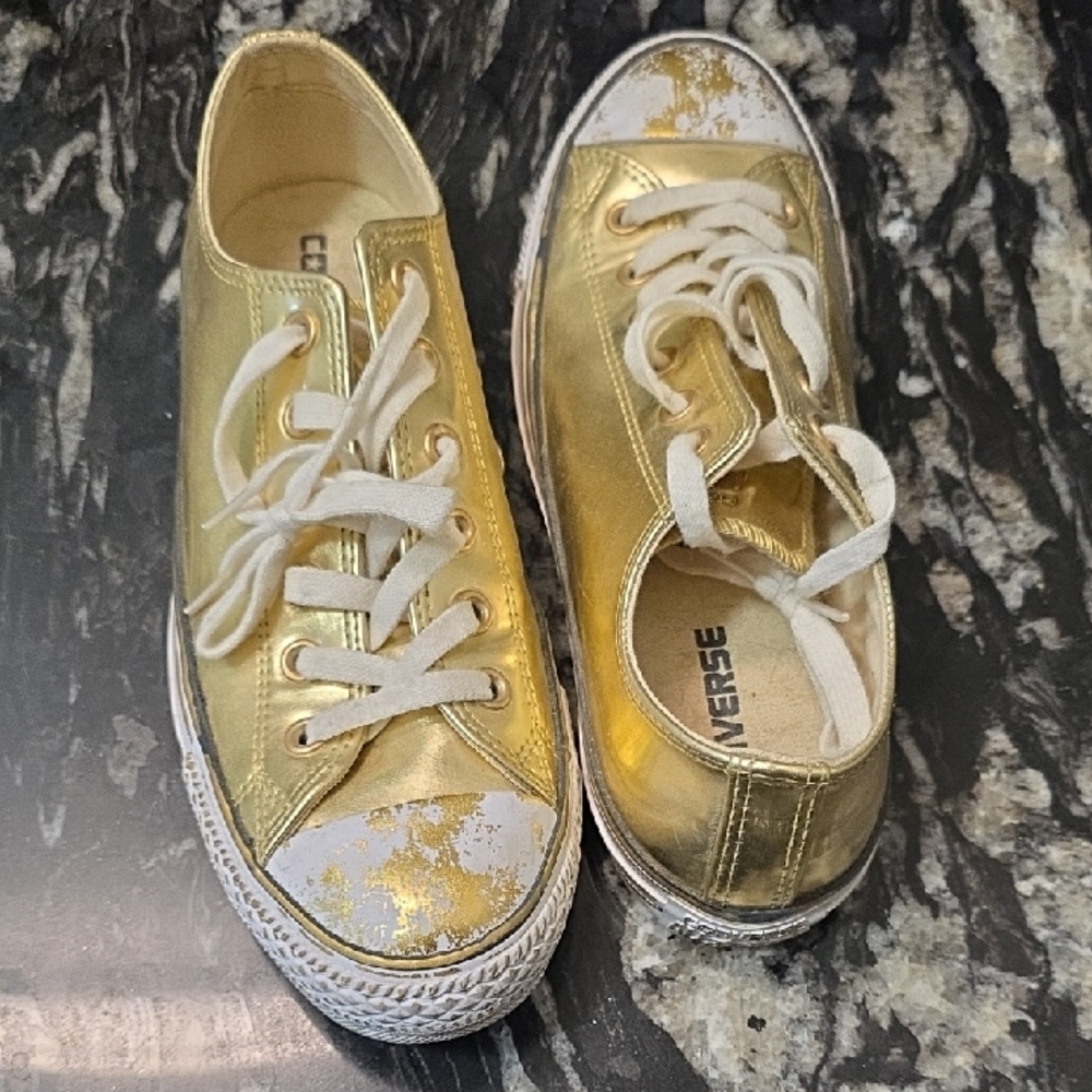 Converse Gold Metallic All Star Sneakers